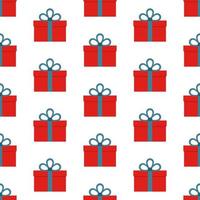 Seamless pattern with gift boxes on white background. Vector illustration