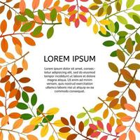 Background with autumn leaves with a place in the center for your text. Vector illustration.