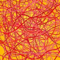 Vector background with moving colorful lines. Yellow background of red curves lines.