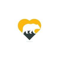 diseño de icono de logotipo de concepto de forma de corazón de oso vector. lleva conceptos de logotipo. símbolo de icono. vector