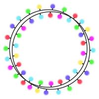 Garland with multi-colored light bulbs on a white background. Vector illustration.