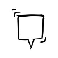 Sketch Speech Bubble. Hand drawn blank Speech Bubble. Dialog empty cloud on white background. Vector illustration.