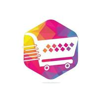 diseño de logotipo de vector de carrito de compras. diseño de logotipo de compras. icono de la aplicación de compras en línea.