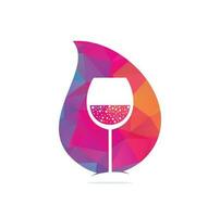 logotipo de vector de icono de copa de vino. diseño de ilustración de plantilla de logotipo de vino.