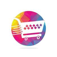 Shopping cart vector logo design. Shopping logo design. On-line shopping app icon.