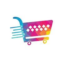 Shopping cart vector logo design. Shopping logo design. On-line shopping app icon.