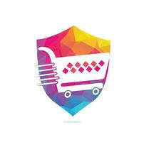 Shopping cart vector logo design. Shopping logo design. On-line shopping app icon.