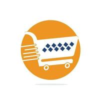 Shopping cart vector logo design. Shopping logo design. On-line shopping app icon.