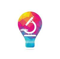 Microscope bulb shape concept logo vector. Logo design vector illustration.