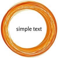 Vector abstract orange swirl shape isolated on white background. Rainbow abstract circle frame