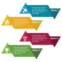 Four elements of infographic design with icons. Step by step infographic design template. Vector illustration