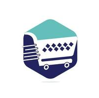 diseño de logotipo de vector de carrito de compras. diseño de logotipo de compras. icono de la aplicación de compras en línea.