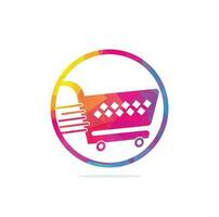 Shopping cart vector logo design. Shopping logo design. On-line shopping app icon.