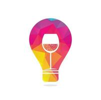 copa de vino bombilla forma concepto icono vector logo. diseño de ilustración de plantilla de logotipo de vino.