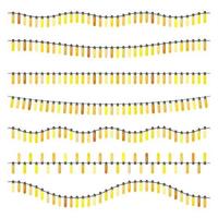 Garland with yellow light bulbs on a white background. Vector illustration.