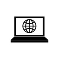 Laptop icon vector with internet network