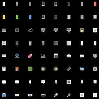 Vector set of colorful icons with various categories