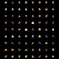 conjunto de vectores de iconos de colores con varias categorías