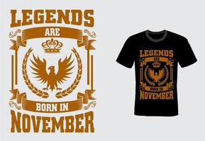 Vector t-shirt design for people born in november