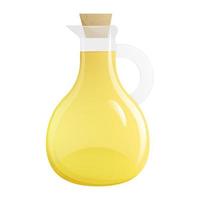 Olive oil glass bottle. Cooking oil. Vector isolated illustration