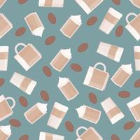 Coffee cups vector pattern. Vector illustration seamless pattern.