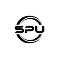 SPU letter logo design in illustration. Vector logo, calligraphy designs for logo, Poster, Invitation, etc.