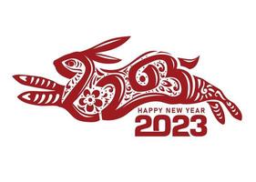 feliz año nuevo chino 2023 conejo signo del zodiaco vector