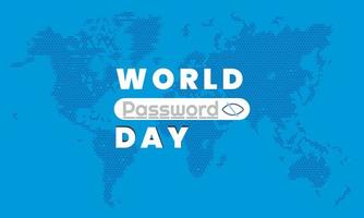 World Password Day With Blue Background. vector