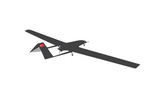 Unmanned aerial vehicle Bayraktar TB2 SIHA silhouette vector on a white background.Vector drawing of unmanned combat aerial vehicle. Side view. Image for illustration and infographics.