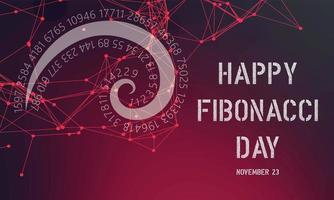 Happy Fibonacci Day. Digital Technology Background. vector