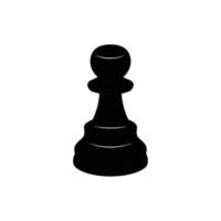 Chess Pawn Silhouette. Black and White Icon Design Elements on Isolated White Background vector