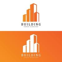 logotipo de construcción, vector de arquitecto residencial, diseño adecuado para la construcción de edificios, apartamento, vivienda