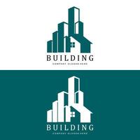 logotipo de construcción, vector de arquitecto residencial, diseño adecuado para la construcción de edificios, apartamento, vivienda