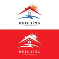 logotipo de construcción, vector de arquitecto residencial, diseño adecuado para la construcción de edificios, apartamento, vivienda