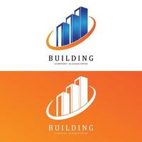 logotipo de construcción, vector de arquitecto residencial, diseño adecuado para la construcción de edificios, apartamento, vivienda