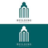 logotipo de construcción, vector de arquitecto residencial, diseño adecuado para la construcción de edificios, apartamento, vivienda