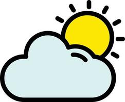 Cloud Sun Vector Icon Design