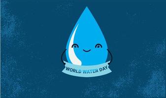 día mundial del agua con plantilla de diseño de icono de gota de agua. 22 de marzo día internacional del agua mundial. vector