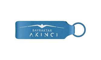 Custom Keychain for Unmanned aerial vehicle Bayraktar Akinci. Bayraktar Akinci unmanned aerial vehicle keychain. vector