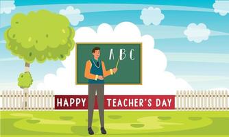 November 24 Happy teacher's day. Vector illustration.