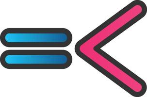 Less Than Equal Vector Icon Design