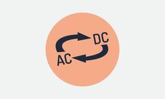 AC and DC voltage icon, eps 10. ac-dc current symbol icon vector illustration design template web.