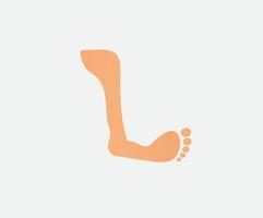 Representation of the letter L with legs and feet.Initial L logo.Illustration L letter icon. L Letter Logo Template vector icon design.