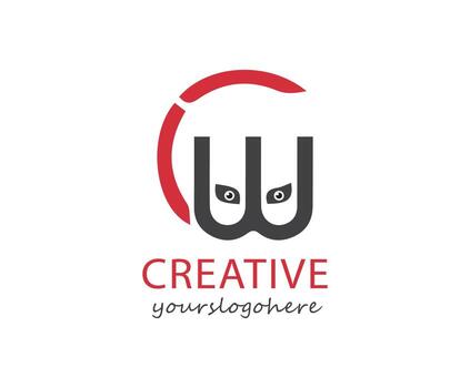 Letter CW logo icon design template elements. Minimal style identity initial mark. Minimal line font style CW Letter Logo.Letter CW logo icon design template elements. Initial M letter logo. vector