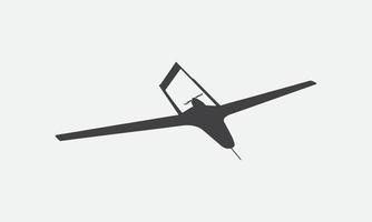 Bayraktar TB2 unmanned aerial vehicle SIHA silhouette vector on a white background.Vector drawing of unmanned combat aerial vehicle. Side view. Image for illustration and infographics.