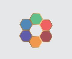 With the integrated hexagon golden yellow frame color, an outer honeycomb appearance and different color tones of life are expressed in each honeycomb. Multi color honeycomb texture grid vector. vector