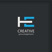 H or E letter icon. H and E letter icon.  HE Letter Logo Template vector icon design. Initial H and E logo.Minimal line font style HE Letter Logo.