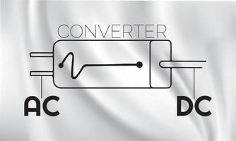 icono de voltaje de CA y CC, eps 10. Plantilla de diseño de ilustración vectorial de icono de símbolo de corriente CA-CC web. vector