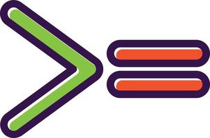Greater Than Equal Vector Icon Design