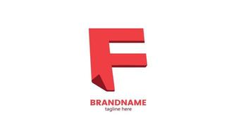 Illustration of the red letter F stuck to the ground. Alphabet letters Initials logo F,F INITIAL, F letter. Letter F logo icon design template elements. vector